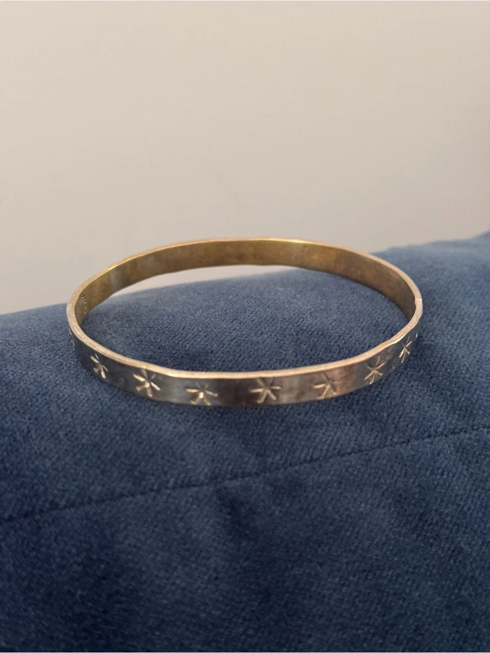 Vintage Mexico 925 Sterling Silver Star Bangle.
